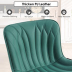 Bar Stools Adjustable Swivel Barstools Faux Leather Wing (Set of 2)