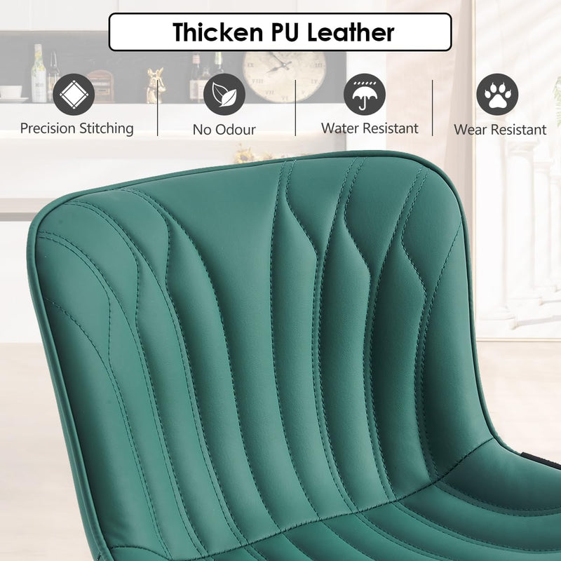Bar Stools Adjustable Swivel Barstools Faux Leather Wing (Set of 2)