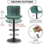 Bar Stools Adjustable Swivel Barstools Faux Leather Wing (Set of 2)