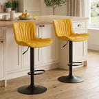 Bar Stools Adjustable Swivel Barstools Faux Leather Wing (Set of 2)