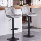 Bar Stools Adjustable Swivel Barstools Faux Leather Wing (Set of 2)