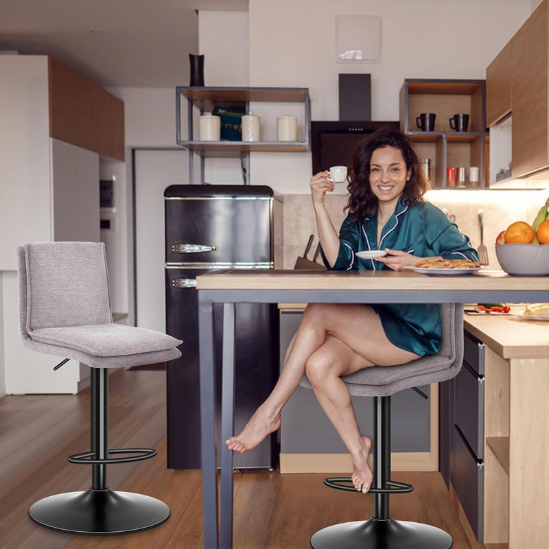 Bar Stools Adjustable Swivel Counter Height Breakfast Barstools (Set of 2)