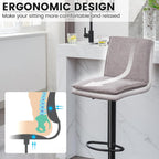 Bar Stools Adjustable Swivel Counter Height Breakfast Barstools (Set of 2)
