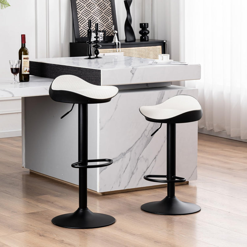 Bar Stools Backless Breakfast Barstools PU Leather Counter (Set of 2)