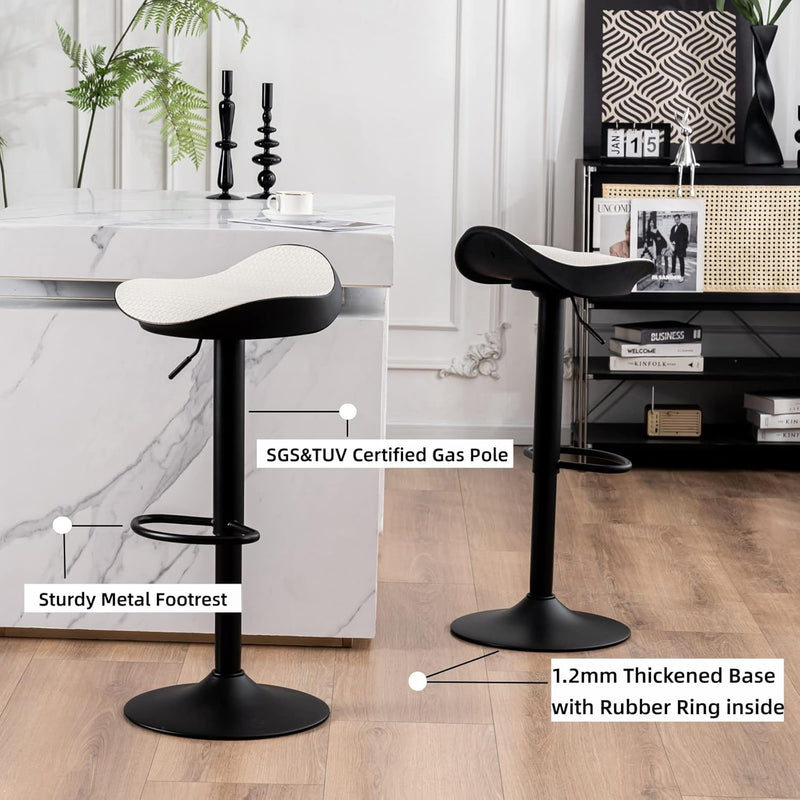 Bar Stools Backless Breakfast Barstools PU Leather Counter (Set of 2)