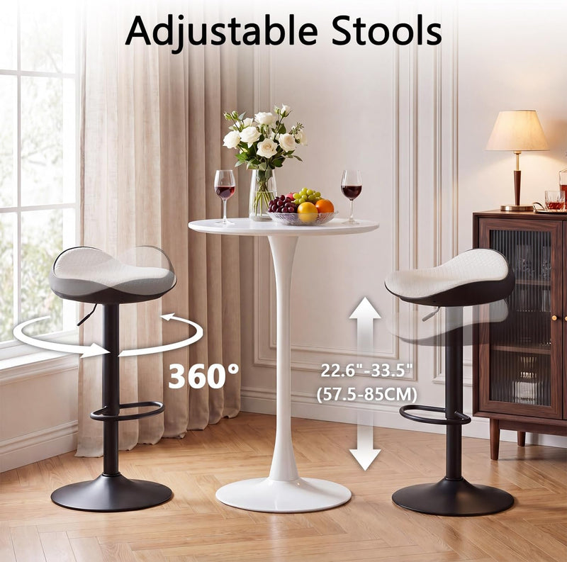 Bar Stools Backless Breakfast Barstools PU Leather Counter (Set of 2)
