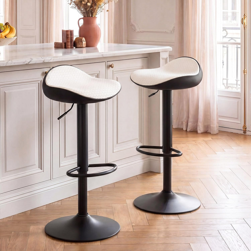 Bar Stools Backless Breakfast Barstools PU Leather Counter (Set of 2)