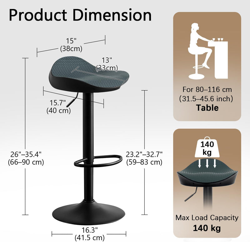 Bar Stools Backless Breakfast Barstools (Set of 2)