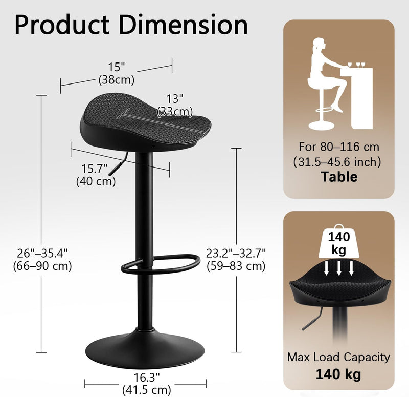 Bar Stools Backless Breakfast Barstools (Set of 2)