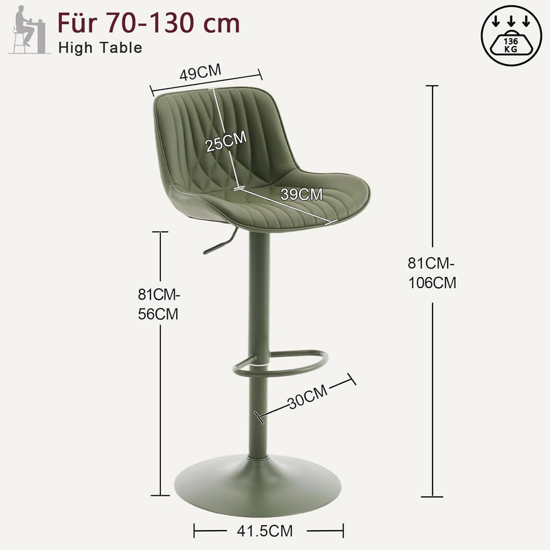 Bar Stools Breakfast Chairs with Back PU Leather