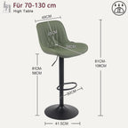 Bar Stools Breakfast Chairs with Back PU Leather