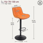 Bar Stools Breakfast Chairs with Back PU Leather