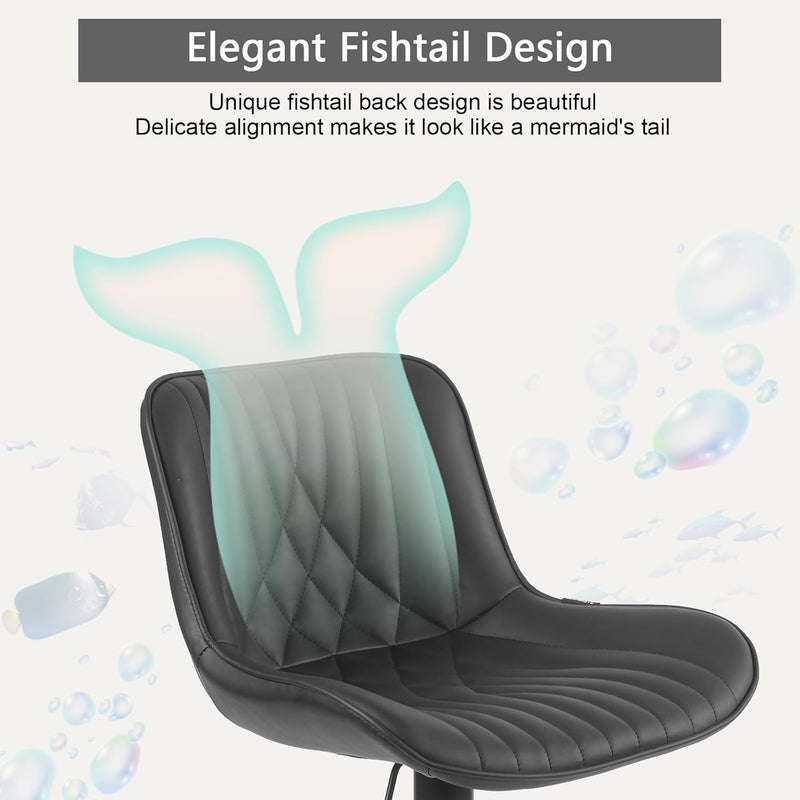 Bar Stools Breakfast Chairs with Back PU Leather