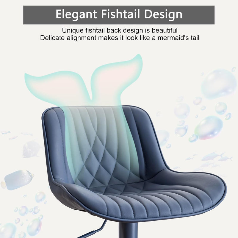 Bar Stools Breakfast Chairs with Back PU Leather