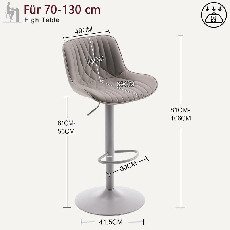 Bar Stools Breakfast Chairs with Back PU Leather