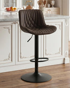 Bar Stools Breakfast Chairs with Back PU Leather