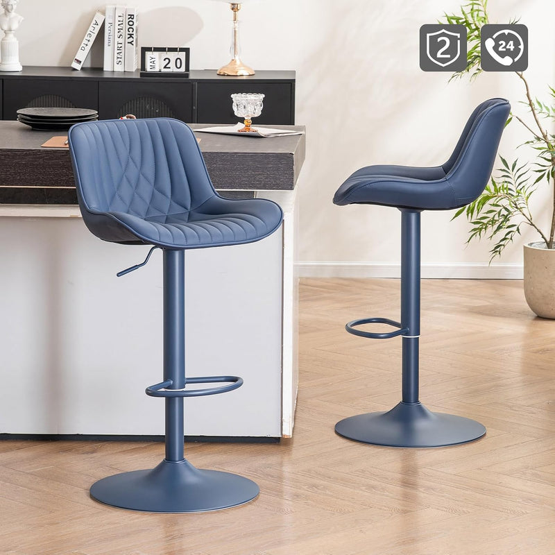 Bar Stools Breakfast Chairs with Back PU Leather