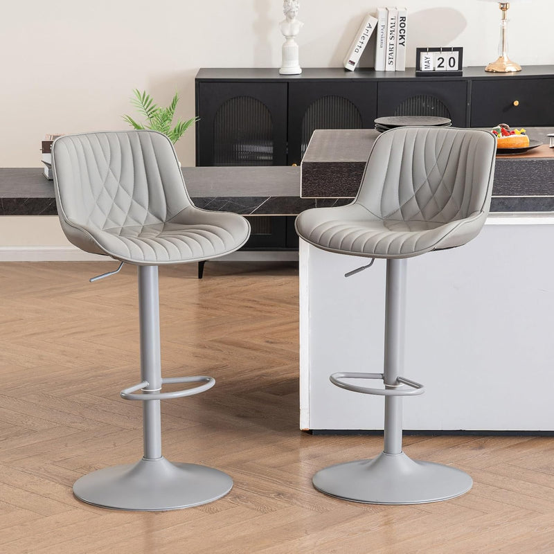 Bar Stools Breakfast Chairs with Back PU Leather