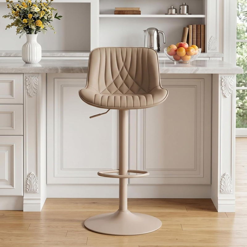 Bar Stools Breakfast Chairs with Back PU Leather