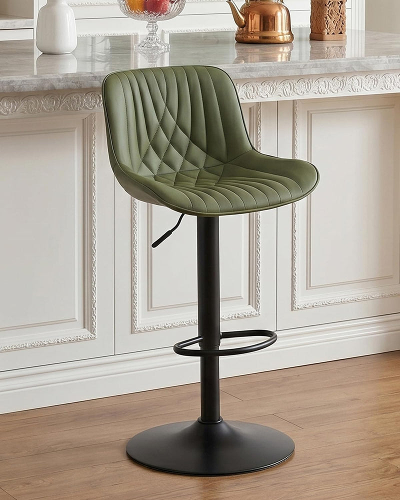 Bar Stools Breakfast Chairs with Back PU Leather