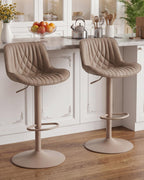 Bar Stools Breakfast Chairs with Back PU Leather
