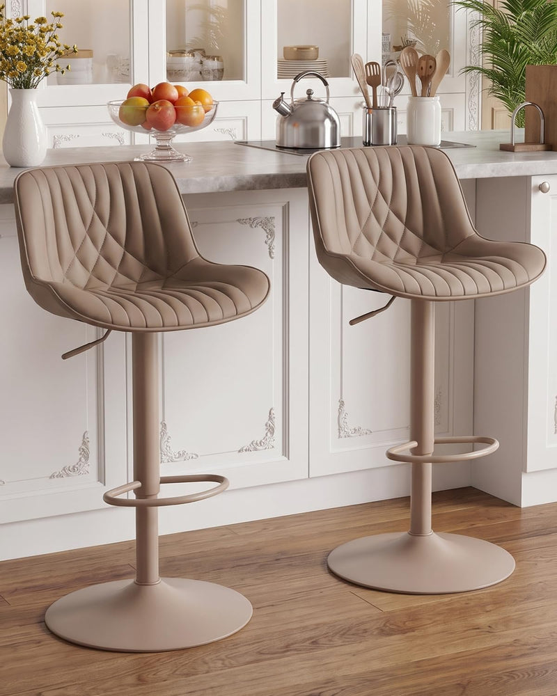 Bar Stools Breakfast Chairs with Back PU Leather