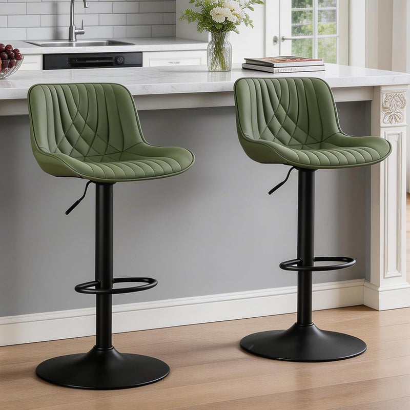 Bar Stools Breakfast Chairs with Back PU Leather