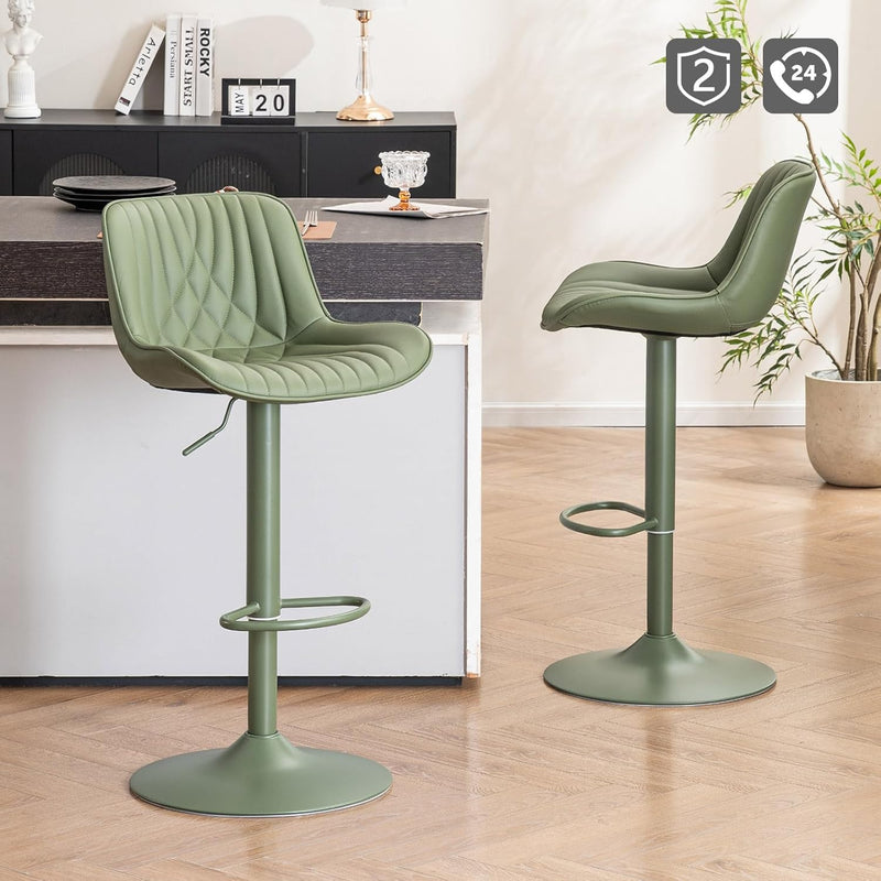 Bar Stools Breakfast Chairs with Back PU Leather