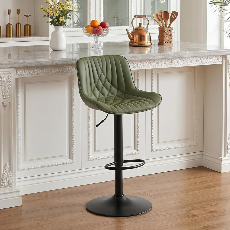 Bar Stools Breakfast Chairs with Back PU Leather