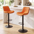Bar Stools Breakfast Chairs with Back PU Leather