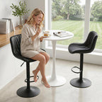 Bar Stools Breakfast Chairs with Back PU Leather