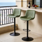 Bar Stools Breakfast Chairs with Back PU Leather