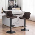 Bar Stools Breakfast Chairs with Back PU Leather