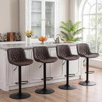 Bar Stools Breakfast Chairs with Back PU Leather
