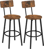 Bar Stools Breakfast Kitchen with Backs and Footrest (Set of 2)