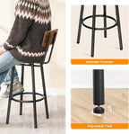 Bar Stools Breakfast Kitchen with Backs and Footrest (Set of 2)