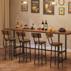 Bar Stools Breakfast Kitchen with Backs and Footrest (Set of 2)