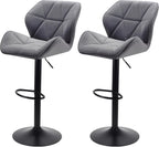 Bar Stools Chairs Modern Height Adjustable Kitchen (Set of 2)