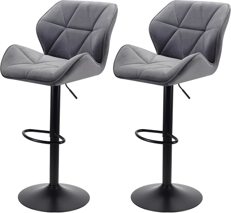 Bar Stools Chairs Modern Height Adjustable Kitchen (Set of 2)