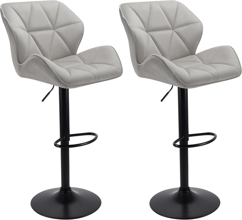Bar Stools Chairs Modern Height Adjustable Kitchen (Set of 2)