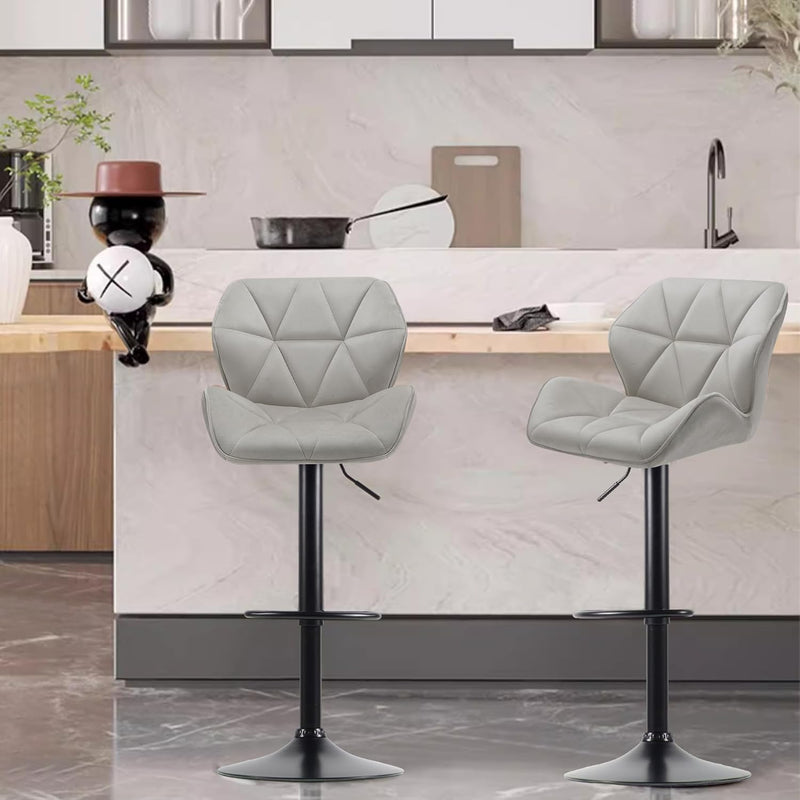 Bar Stools Chairs Modern Height Adjustable Kitchen (Set of 2)