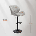 Bar Stools Chairs Modern Height Adjustable Kitchen (Set of 2)