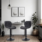 Bar Stools Chairs Modern Height Adjustable Kitchen (Set of 2)