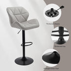 Bar Stools Chairs Modern Height Adjustable Kitchen (Set of 2)