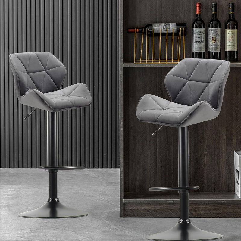 Bar Stools Chairs Modern Height Adjustable Kitchen (Set of 2)