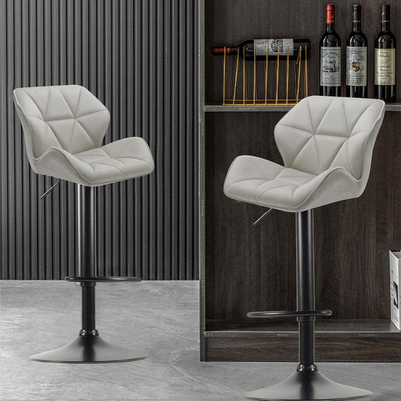 Bar Stools Chairs Modern Height Adjustable Kitchen (Set of 2)