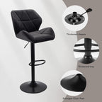 Bar Stools Chairs Modern Height Adjustable Kitchen (Set of 2)