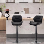 Bar Stools Chairs Modern Height Adjustable Kitchen (Set of 2)