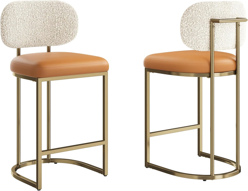 Bar Stools Counter Chairs with Backs and 9 (Set of 2)