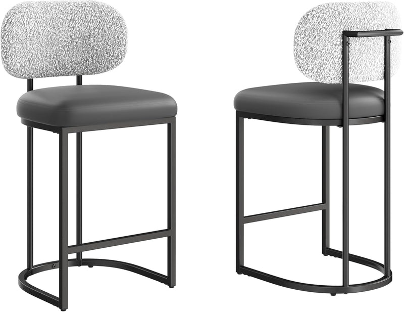 Bar Stools Counter Chairs with Backs and 9 (Set of 2)
